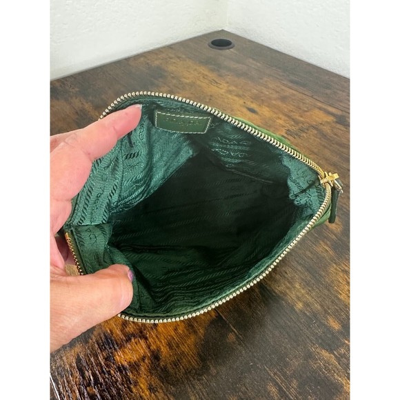 Prada Green Tessuto Cosmetic  Pouch with Certificate of Authenticity - Picture 16 of 16